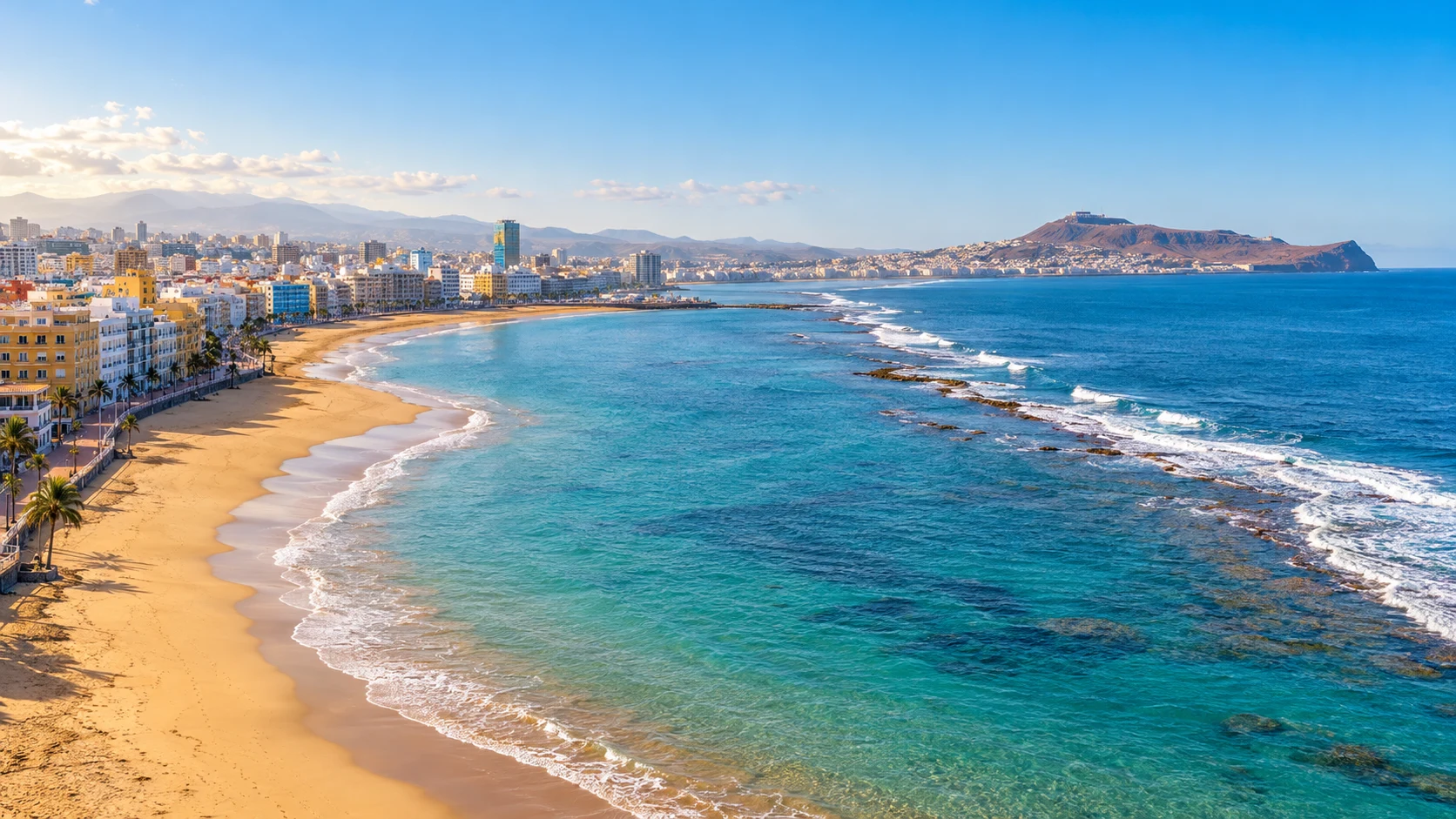 Playa de Las Canteras, en Las Palmas de Gran Canaria